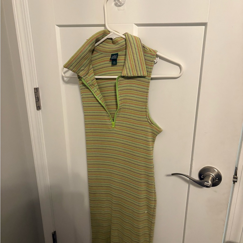Wild Fable Green Striped Midi Dress